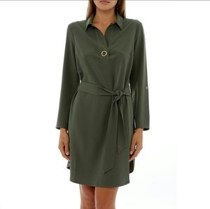 Spense Lenox Crepe Tunic Shirt Dress Business Casual Office Wear